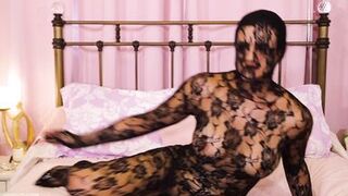Lace Zentail Dress and Gag Masturbation | Penny Barber Fetish Web Camera Show - 4 image