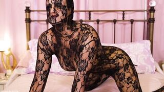 Lace Zentail Dress and Gag Masturbation | Penny Barber Fetish Web Camera Show - 8 image