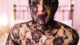 Lace Zentail Dress and Gag Masturbation | Penny Barber Fetish Web Camera Show - 9 image