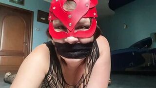 Fishnet Bodysuit. Solo cutie masturbation. S&M Drubbing. Whipping. Crotchless. - 14 image