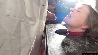 Facefucked in Pillory by cock and a Bad Dragon - Little Sunshine mother I'd like to fuck - 15 image