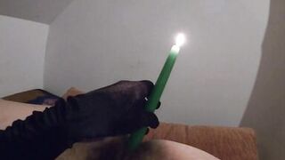 Bizarre Masturbation with a Burning Candle - 4 image