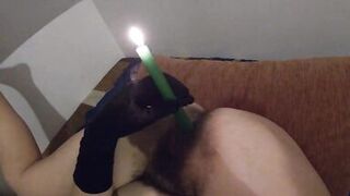 Bizarre Masturbation with a Burning Candle - 5 image