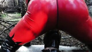 My Latex FemDom (very old) movies. Rubber Catsuits and Verbal Humiliation with JOI (Arya Grander) - 9 image