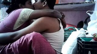 Indian wife romantic kissing ass - 1 image