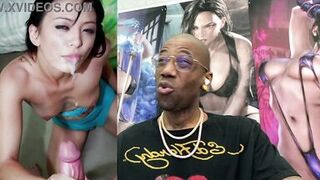 Watch two horny MILFs give petite Asian teen's bald pussy a hard pounding and facial - 9 image