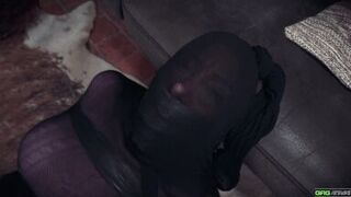 Mila Amora tied up & gagged by Jeff Gag in BDSM tape bondage
