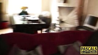 Watch British MILF submissive get her throat drilled while gagged and deepthroated in hardcore BDSM reality - 1 image