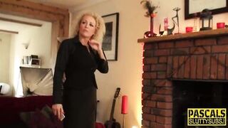 Watch British MILF submissive get her throat drilled while gagged and deepthroated in hardcore BDSM reality - 4 image