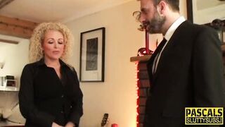 Watch British MILF submissive get her throat drilled while gagged and deepthroated in hardcore BDSM reality - 5 image