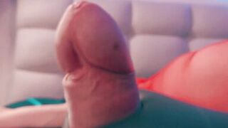 Watch Mycurves dominate her submissive slave with a black glove while milking him dry - 10 image